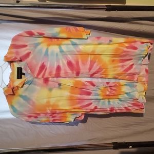 Large no boundaries men's tie dye button up